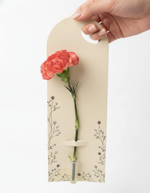 Single stalk carnation with card holder