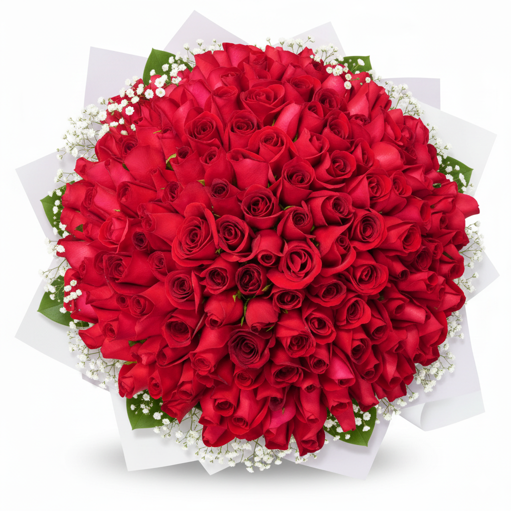 199 Red Roses Hand Bouquet, Kindly order 3 Days in advance.