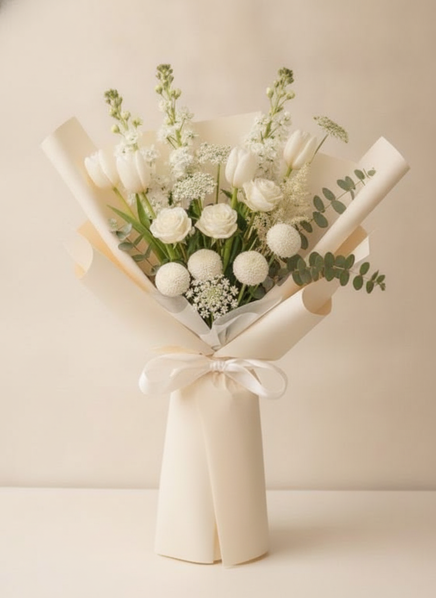 Woodlands Whimsical Whites by Singapore Florist
