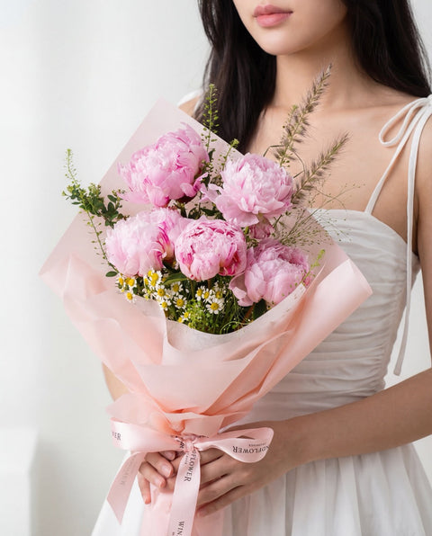 Peranakan Petal Paradise 5 stalks pink peonies Singapore