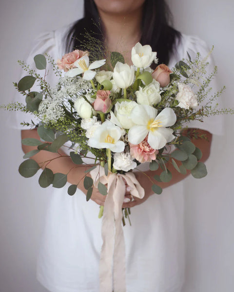 Pearl Quartz Bridal Bouquet - Frontal