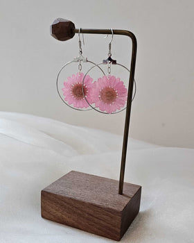 Pressed-Petal Resin Drop Earrings (Style B)