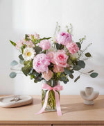 Merlion Mauve Medley peony vase arrangement Singapore