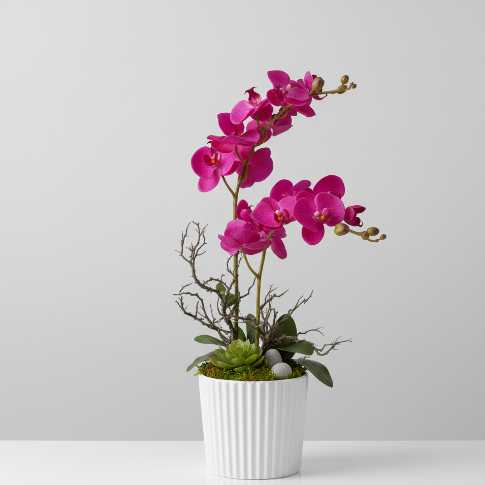 Artificial Phalaenopsis Orchid Arrangement Abt 65cm Height