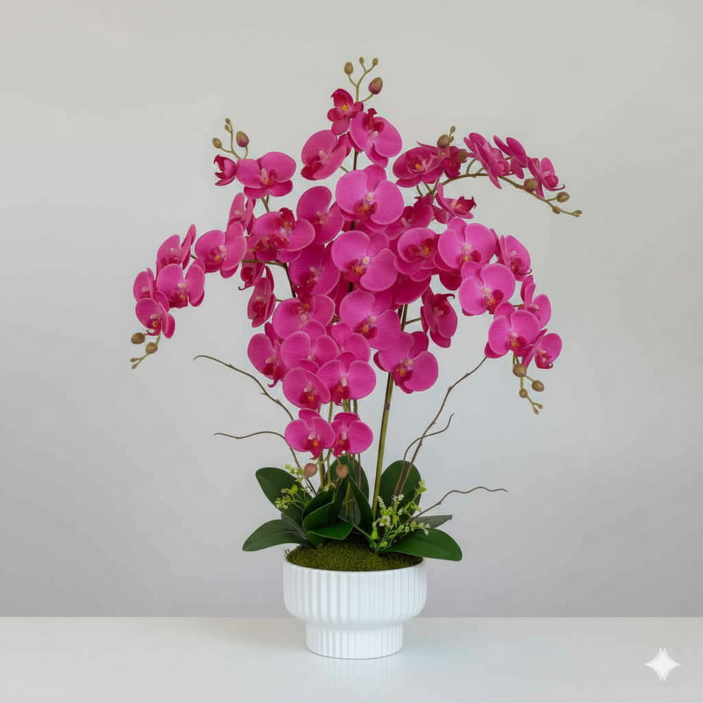 Artificial Phalaenopsis Purple Orchid Arrangement