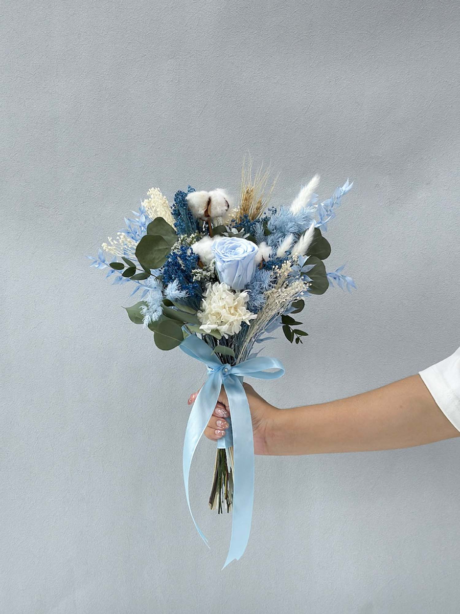 清爽海湾新娘花束（蓝色）
