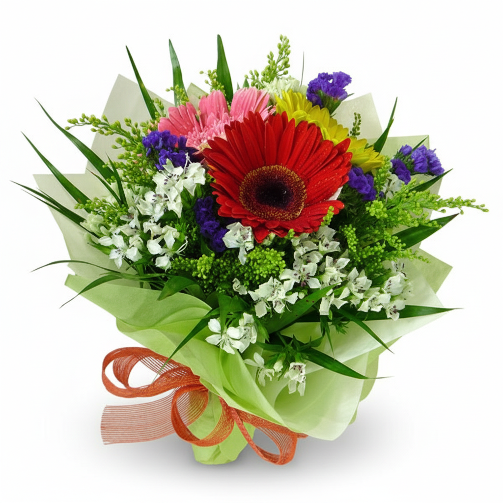 3 Mixed Gerberas Handbouquet