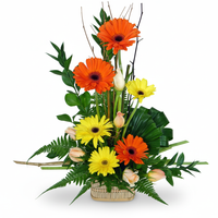 Mixed Gerbera & Roses Table Arrangement