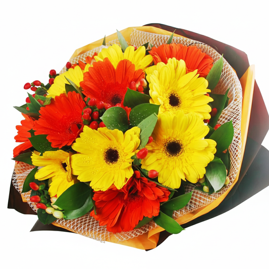 12 Mixed Gerbera Hand Bouquet