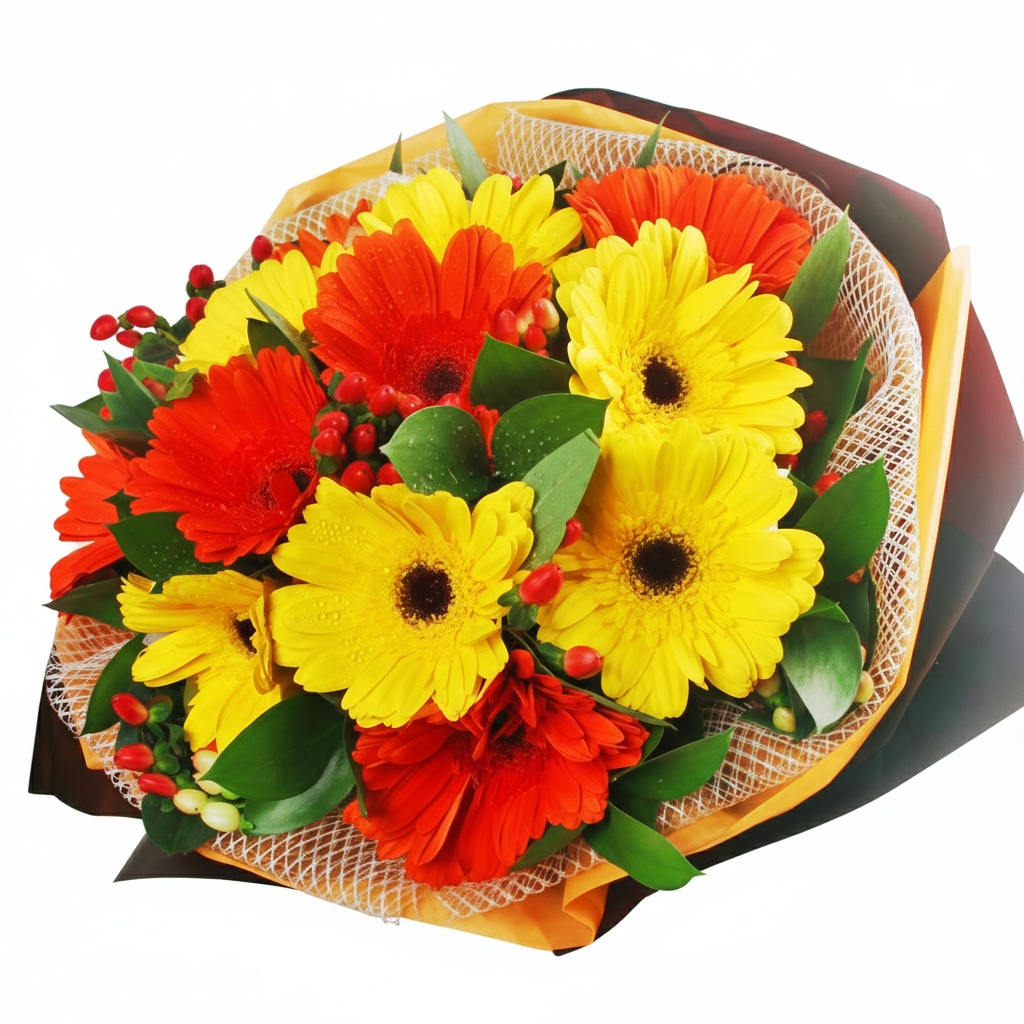 12 Mixed Gerbera Hand Bouquet