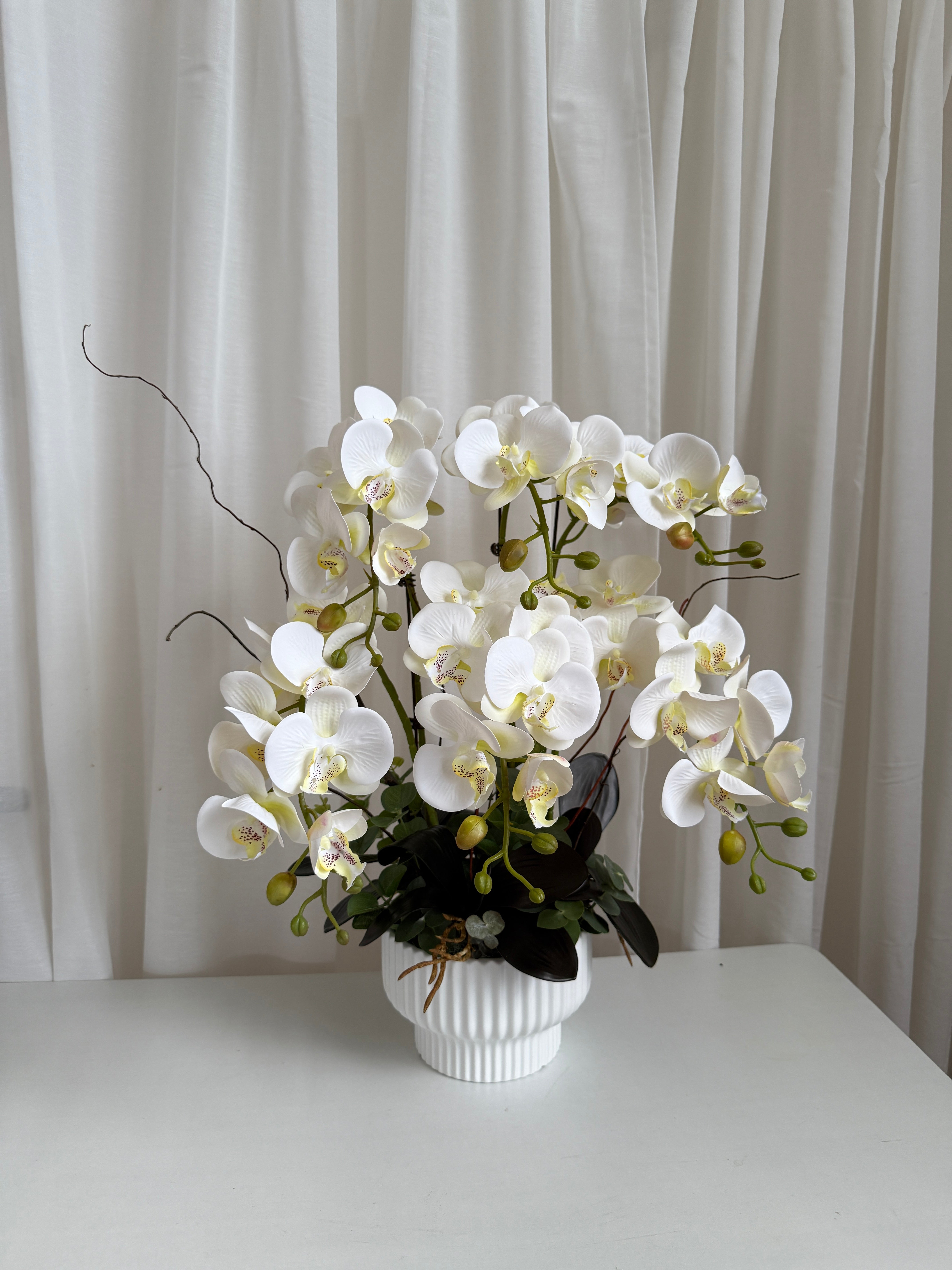 6 Artificial Phalaenopsis Orchid Table Arrangement.