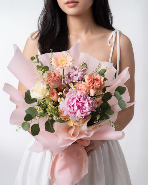 Changi Coral Cascade peony bouquet Singapore delivery