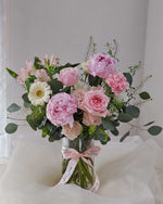 Merlion Mauve Medley peonies in elegant vase Singapore