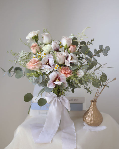 烟熏新达城新娘正面花束