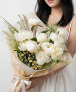 Hainanese Heirloom Haze 10 stalks white peonies Singapore